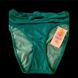 Sugar Beach Hi -top swim bottoms - S green.  NWT , polyester spandex